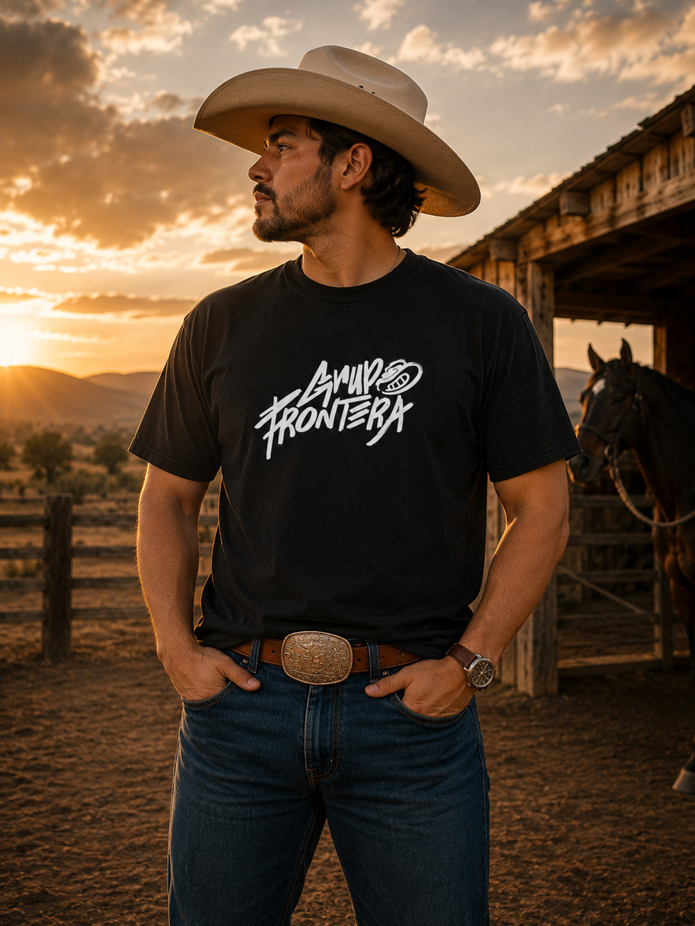 🌟 Grupo Frontera Jugando A Que No Pasa Nada Tour 2024 ORIG MERCH Tshirt S